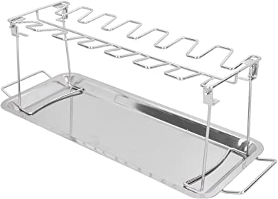Supporto per Griglia per Tegame Supporto per Arrosto di Pollo Supporto per Ala di Coscia di Pollo Supporto in Acciaio Inossidabile con Griglia Leccarda per Barbecue Fumatore Grill Bacchette ali Cosce