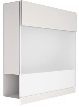 Briefkasten mit Zeitungsfach in Weiß, Design Briefkasten I Acryl White Manhattan