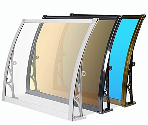 WNANCH Marquise en Polycarbonate Porte Résistante Toit Abri Protection 100x300cm 80x200cm Auvent De Porte Store Marquise Solaire (Color : Brown, Size : 100x200cm)