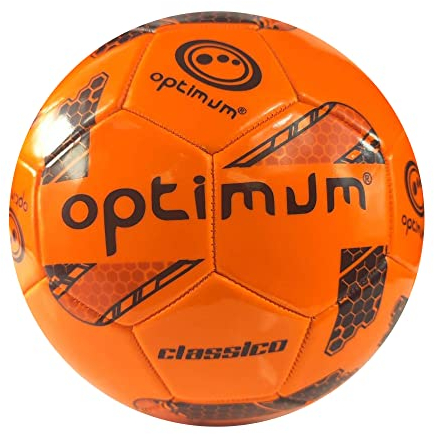 Optimum Classico All-Weather Football Ball - Stylish, Soft-Touch PVC, Even Pressure, Ideal for Training & Matches, Suitable for All Grounds - ORANGE - SIZE 5