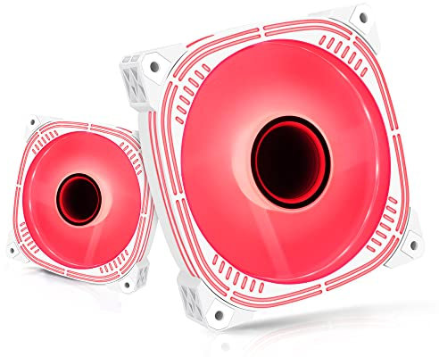 SNCCJ Silent 120mm Case Fan, High Performance Low Noise PC Fans for Computer Case - 2 PCS (Red)