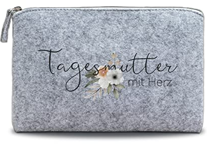 Geschenk für Tagesmutter, Filztasche TAGESMUTTER MIT HERZ, Abschiedsgeschenk Tagesmutte, Filz Etui als Geschenkidee für Tageskinder