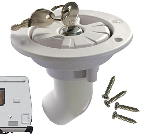 Rianpesn Remplissage d'eau pour Camping-Car - Bouchon Remplissage d'eau étanche,Bouchon Remplissage d'eau étanche verrouillable avec 2 clés pour Camping-Car Caravane RV