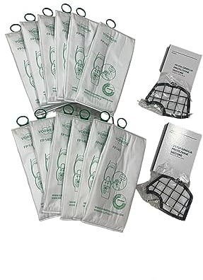 12 Sacchetti Originali + 2 Griglie Protezione Motore Originali Folletto VK 140 VK 150