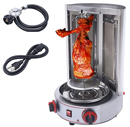 19 Parrilla eléctrica Pollo Gyro Carne Shawarma Tacos Pastor Máquina Asador vertical Asador giratorio Máquina de kebab giratoria Encimera eléctrica Asado de barbacoa for el hogar Comercial Turco Cerd