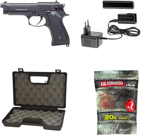 Saigo Defense Pack Airsoft Pistola eléctrica AEP / CM126 Automática/Disparo único y ráfagas/Plástico y Metal de Alta Resistencia/Potencia 0,5 Julios/Se suministra con Accesorios