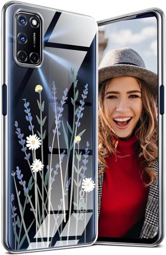 POUHYE Coque pour Oppo A52/Oppo A72/Oppo A92 Etui, Transparent Souple Silicone Antichoc Housse, 1.5 mm d'épaisseur Absorption Chocs Case [Pas Jaunâtre] [Antidérapant] [Résistant Rayures] Lavande