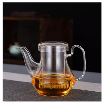 Clásico Tetera de vidrio transparente con infusor, recipiente para hacer té en casa, juego de té, tetera para té suelto, 420ml/14,8 oz Fácil de usar