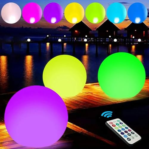 LED Light 16 Colors Luminous Beach Ball, Pool Spielzeug, Aufblasbarer LED Leuchtender Wasserball, Poolspielzeug-LED-Wasserball Mit Fernbedienung für Strand Pool Party Outdoor Spiele