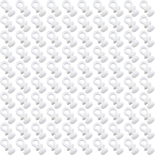 100 Pcs Crochets à Rideaux en Plastique, Glisseurs pour Rail, Crochet de Tringle pour Rideaux de Porte et de Douche