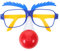 DEARMAMY Zirkus-Clown-Brille Mit Clown-Nase Verkleidungsbrille Rote Clown-Nase Lustige Verkleiden Kostüm Cosplay Fotografie Requisite Für Karneval Geburtstagsfeier