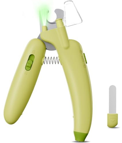 Tinioey Dog & Cat Nail Clippers with LED Light and Nail File, LED Dog Nail Trimmers Suitable for Dogs and Cats, Illuminates Nails and Bloodline for Safe and Easy Trimmers, Avoid Over Cutting