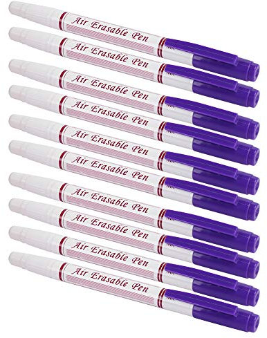 OPPWONG Fabric Markers, Water Soluble Fabric Marker 15.2cm/6in 10pcs Double Head Water Erasable Pen Fabric Marker Tailoring Tool Accessories for Clothing Shoes Leather Marking (Violet)