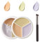 3 Farben Concealer zur Concealer Augenringe und Makeln, Full Cover Color Corrector Palette Concealer, Contour and Brighten 3 in 1, Langlebig und Wasserdicht, für Erfrischendes Make-up-Look (B,2 Stück)