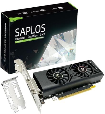 SAPLOS GTX 1050 Scheda Grafica per PC, 4GB GDDR5 128-bit, HDMI DisplayPort DVI-D, Computer GPU, Scheda video per giochi, PCI Express x16, DirectX 12
