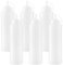 SINJEUN 6 Pack Squeeze Sauce Bottles with Caps, 1000 ml Empty Plastic Sauce Bottles, Translucent White Squeeze Condiment Bottles for Ketchup, Icing