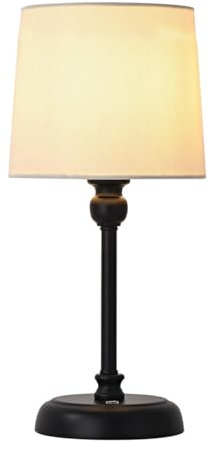 Cordless Rechargeable Table Lamp 6000mAh Battery Operated Table Lamp Touch Bedside Lamps with Brightness Memory, LED Dimmable Bedroom Table Lamps for Living Room,Dinner - Black (Bulb included)
