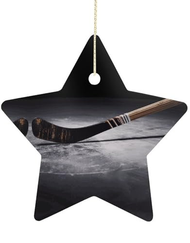 Christmas Ornaments Hockey Stick Christmas Star Ornaments Christmas Tree Pendant Christmas Hanging Ornament Star Pendant for Xmas Tree Home Party Decoration