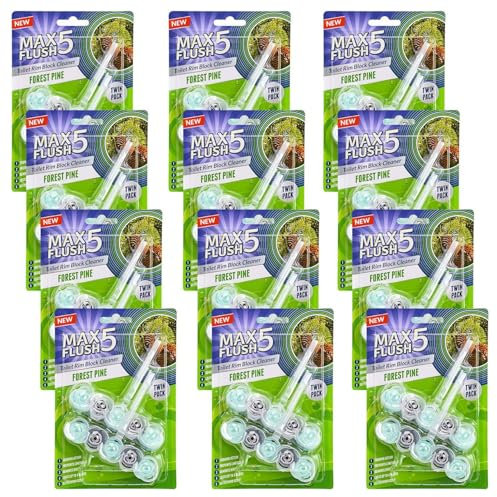 Toilet Rim Block Cleaner Twin Pack | Anti-Limescale, Foaming Action, Dirt Protection, Tropical Blossom Scent | Lasts Up to 4 Weeks