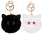 Bofanze 2 Pièces Porte-clés en Forme de Chat en Peluche Pendentif de Sac en Peluche Chat Porte-clés Pendentif Mignon Peluche Porte-clés avec Anneau Porte-clés en Métal pour Les Sacs à Dos