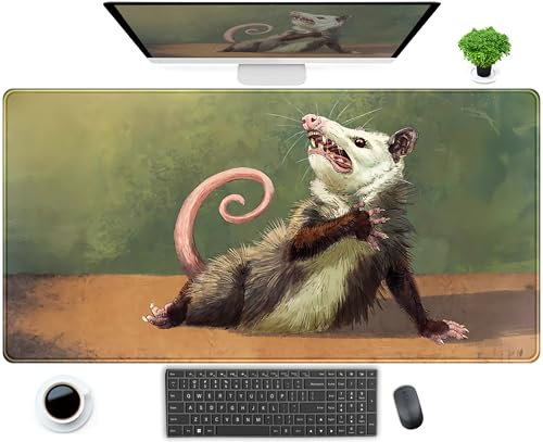 Niedliches Kawaii-Anime-Mauspad, Cartoon-Design, XXL, großes Gaming-Mauspad mit genähten Kanten, cooles Computer-Laptop-Tastatur-Mauspad, 80 x 40 cm, rutschfeste Gummiunterseite, Mauspad für