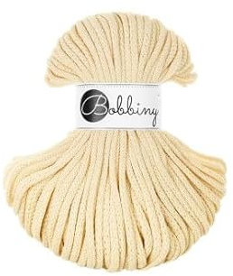 Premium Baumwoll-Flechtschnur - 5mm x 50m - Vielseitige Makramee-Kordel für Stricken, Weben, DIY-Basteln und Heimdekoration - Hochwertige Bunte Bastelschnur Flechtkordel - Butter Yellow