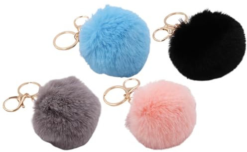 JPXXFM 4pcs Faux Fur Ball Kechands Pompom Decorative Pompom Keyring pour sac à main