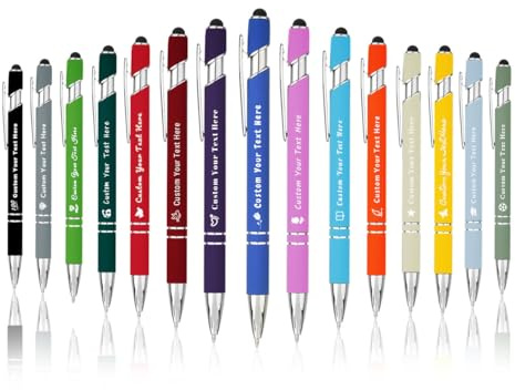 Penna Personalizzata con Incisione Nome Testo - Regalo Elegante per Uomo, Laurea o Colleghi - Penna a Sfera Personalizzabile con stilo capacitivo - Inchiostro Nero