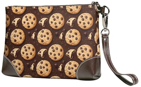 TZTTZT Geldbörse mit Schokoladen-Keks-Aufdruck, Handgelenk, Clutch, Geldbörse und Handtaschen aus Leder