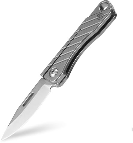 KeyUnity KK15 Coltello Pieghevole in Titanio, mini Coltellino Tascabile, Adatto per Campeggio di Sopravvivenza, Coltello EDC per Esterni, per uso Quotidiano