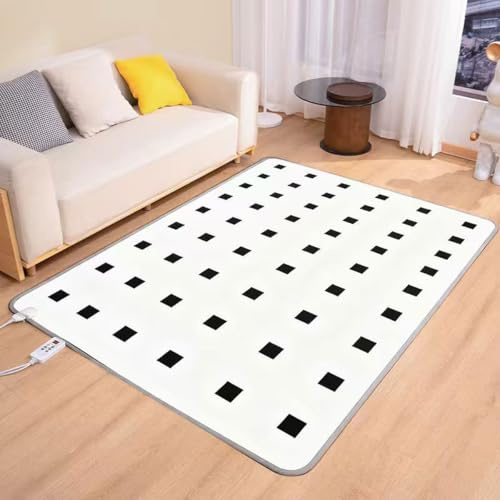 Tappeto riscaldato elettricamente, riscaldatore a pavimento radiante a infrarossi, tappeto riscaldante elettrico con timer, riscaldamento rapido, per casa, ufficio, studio, sala giochi(50x80CM)