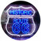 Route 66 Historic US The Mother Road Decoration Dual Color LED Barlicht Neonlicht Lichtwerbung Neon Sign Weiß & Blau 300 x 210mm st6s32-i2371-wb