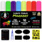 Vaci Markers Lot de 8 marqueurs à craie liquide fluo avec tableau noir magnétique, pochoirs et 16 étiquettes pour fenêtres, tableaux noirs, et plus ; marqueurs lavables non toxiques avec double pointe