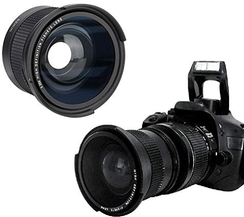 Obiettivo Fisheye da 52 mm, obiettivo grandangolare universale 0,35X con tappi per ///Minolta//Pentax SLR e fotocamere digitali