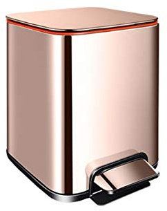 MYBA Poubelle Sac de Poubelle for la Toilette électrique Classification INOX Corbeille à Papier (Color : Gold, Taille : 9L)