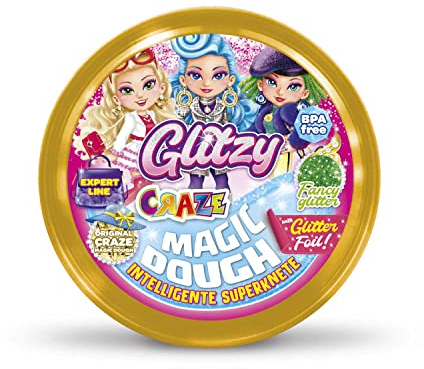 MAGIC DOUGH Expert Glitzy - Knete Set Intelligente Knete , 70g Dose Kinderknete mit Glitzereffekt , Knetmasse mit Glitzer magische Knete ab 2 jahre