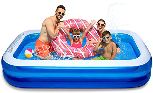 CHICLIST Inflatable Swimming Pool 103 X69 X20 Full-Sized Lounge Pool for Kiddie, Adults, Easy Set Family for Backyard Summer Water Party Outdoor Kiddie Pools