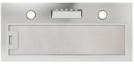GLOBALO Hotte aspirante encastrable 60 cm ventilation de cuisine intégrée, éclairage LED, silencieuse, économe en énergie, hotte en acier peint, filtre à graisse, Nowimo 60.1 Inox
