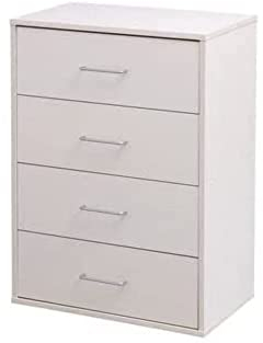 Iris Ohyama, Sideboard, Schlafzimmerschrank, Aufbewahrungsmöbel, Kommode, 4 Schubladen mit ergonomischen Griffen, Robust, Schlafzimmer, Wohnzimmer - Chest CCT-9060 - Eiche weiß