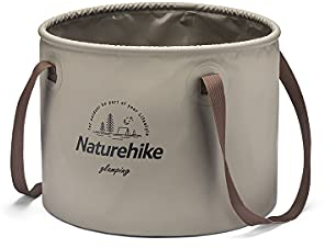 Naturehike Falteimer Faltschüssel Faltbarer Fischeimer Faltbare Camping Waschschüssel für Camping Angeln Garten Reise (Hellbraun 20L)