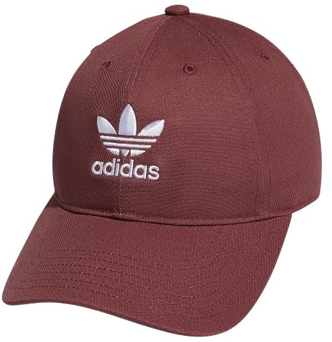 adidas Originals Damen Relaxed Fit Verstellbare Strapback Cap, Quiet Crimson Purple/White, Einheitsgröße