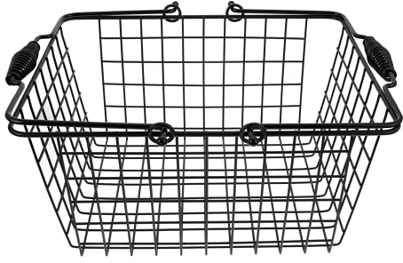 BESTonZON Metallkorb Allzweckkorb Metall Supermarkt Einkaufskorb Eisen Kunst Schwarz Obstkorb Gemüsekorb Geschirrkorb Küche Bad Büro Zimmer Multifunktional Aufbewahrung Desktop Organizer
