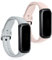 kwmobile Straps Compatible with Samsung Galaxy Fit (SM-R370) Straps - 2x Replacement Silicone Watch Bands - Smartwatch or Fitness Tracker - Mother Of Pearl/Dark Slate