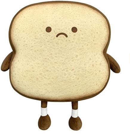 NatureMan Toastbrotkissen, lustige Brotform, Plüschtier, klein, niedlich, gefülltes Plüsch-Sofakissen, für Kinder und Erwachsene, Zuhause, Schlafzimmer, Dekoration (Braun)