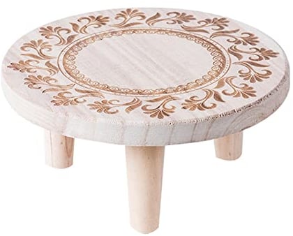 Blumenhocker Holzhocker Klein Echt Pflanzenhocker Teak Kleiner Deko Hocker Blumenhocker Massiv Aus Handarbeit