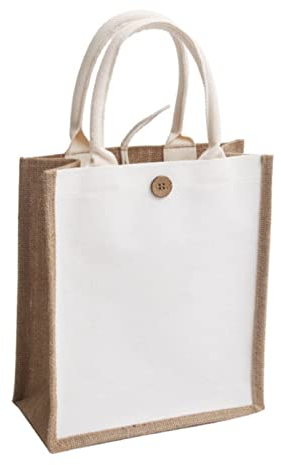 LUOXIAQIFEI Natural Jute Bag Environment Friendly Shopping Bag with Handles DIY Graffiti Bags Women's Shopping