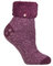 HEAT HOLDERS Ladies Lounge Feather Turn Over Cuff Slipper Socks Pack of 1 Queenstown Plain Rose Mauve 4-8