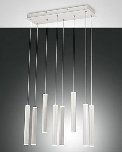 Fabas Luce Prado LED-Cluster-Pendel-Deckenleuchte aus weißem Glas