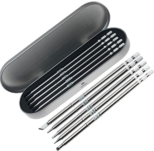 QUICKO T12 Soldering Iron Tips 10 Types Soldering Station Tool Solder Soldering Iron Tips Replacement for FX-951 Station ILS JL02 KU BL BC1 K D24 C4 BC2 B2 (10PCS)