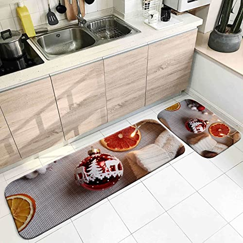 Taracarpet Teppich, Küchenmatte Boden Weiß Rot Bell Orangenscheiben 40X60cm+40X120cm Heimtextilien